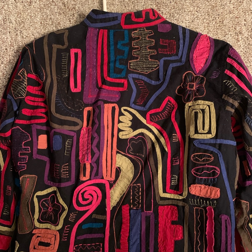 Chico’s Patchwork Jacket Size 2 - image 2